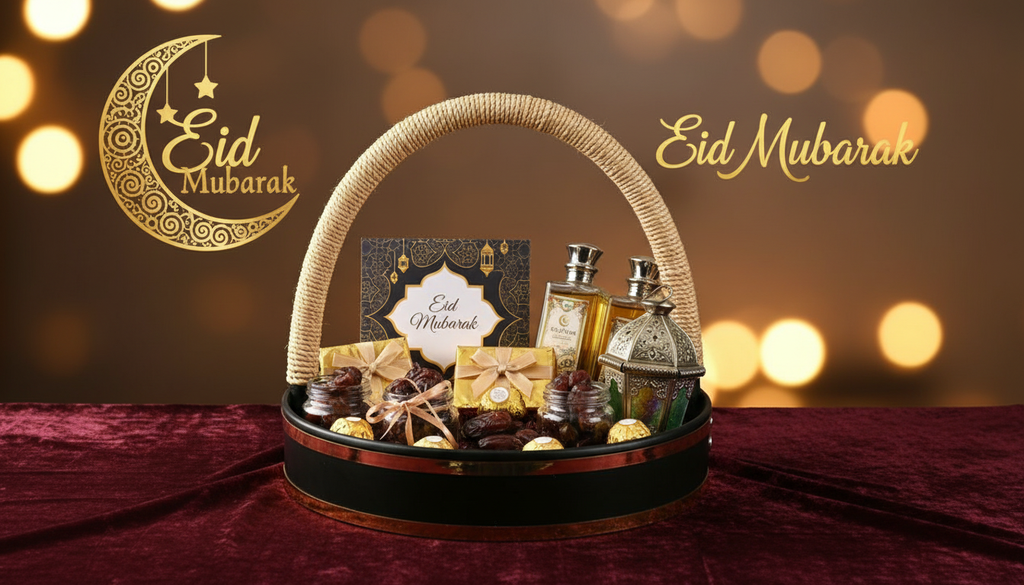 Boxify - Luxury Eid Mubarak Gift Basket & Dates, Chocolates & Fragrance